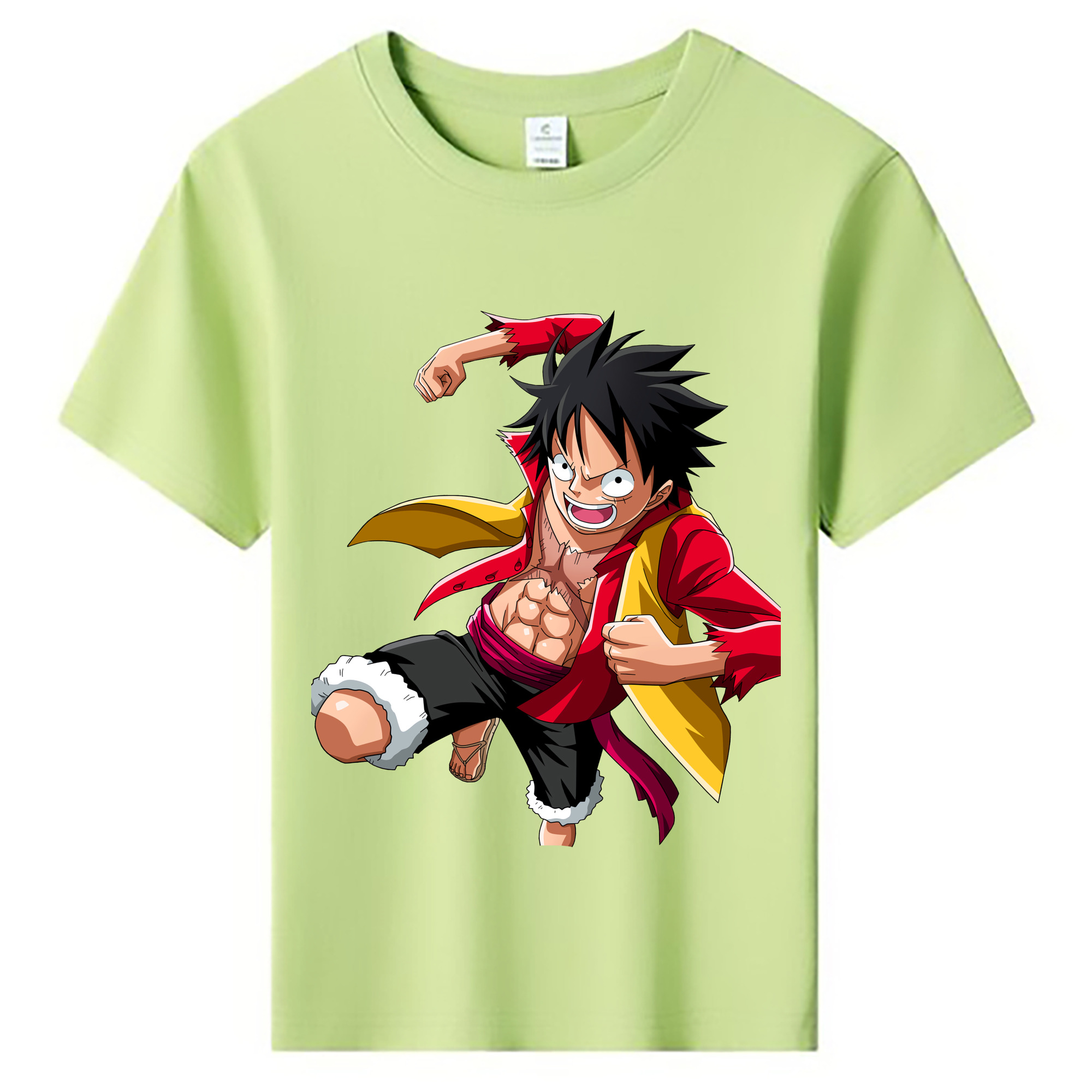 ワンピース モンキー・D・ルフィ ONE PIECE Monkey D. Luffy 綿100％キッズTシャツ（フロントプリント）